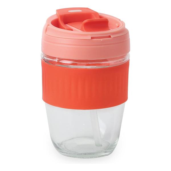 TRAVEL MUG VIDRIO/SILICONA 380ML BEWINNER - imagen 1