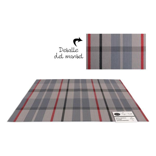 SALVAMANTEL PVC GRIS RAYAS 45X33CM