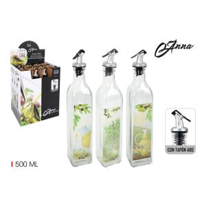 ACEITERA VIDRIO 500ML CON TAPÓN