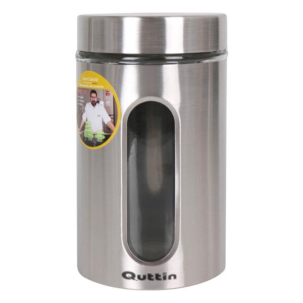 TARRO VIDRIO/ACERO 1000ML QUTTIN - imagen 1