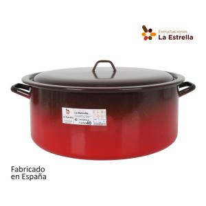 CACEROLA ESMALTADA C/TAPA 40CM - 19,7L FUEGO