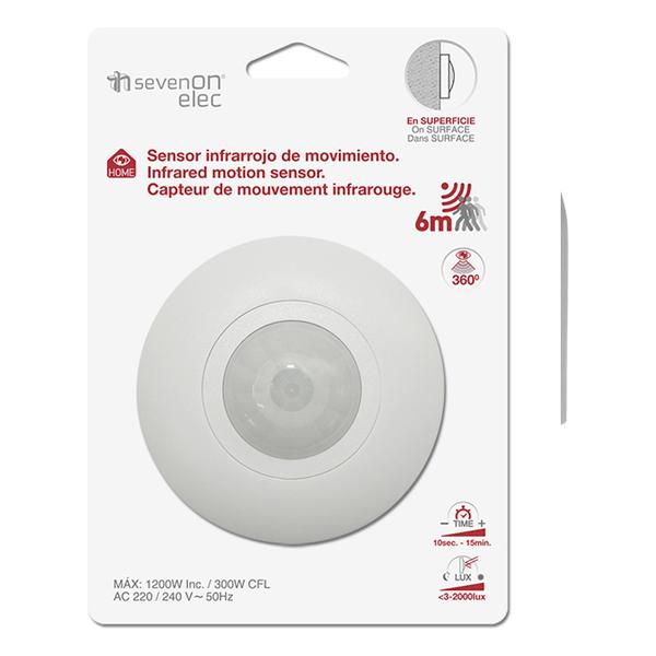 SENSOR INFRARROJO DE MOVIMIENTO EN SUPERFICIE 360. 6M MAX.1200W