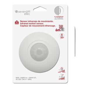 SENSOR INFRARROJO DE MOVIMIENTO EN SUPERFICIE 360. 6M MAX.1200W