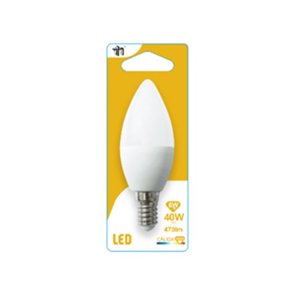 BOMBILLA LED VELA C37 E14 6W (=40W) 470LM 3000K 15000H BL.1