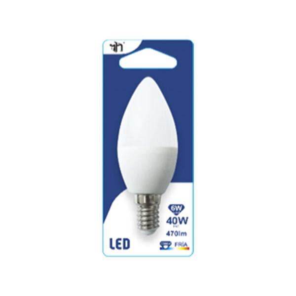 BOMBILLA LED VELA C37 E14 6W (=40W) 470LM 6000K 15000H BL.1