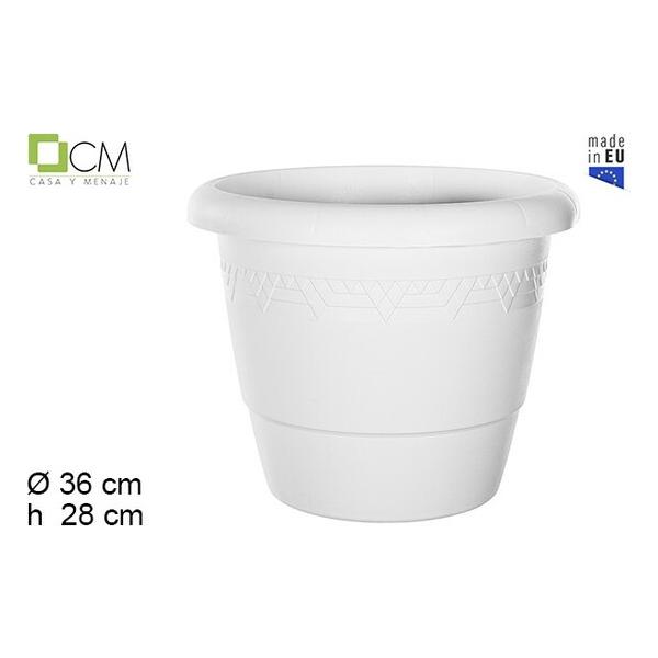 MACETA PLASTICO ELSA BLANCA 36CM