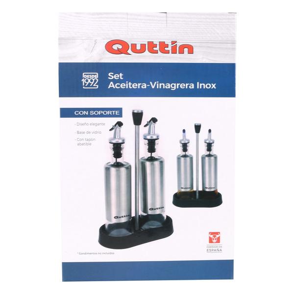 SET2 ACEITERAS INOX CON SOPORTE QUTTIN - imagen 1