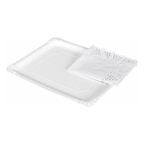 BANDEJA CARTON BLANCA RECTANGULAR 34X42CM - imagen 1