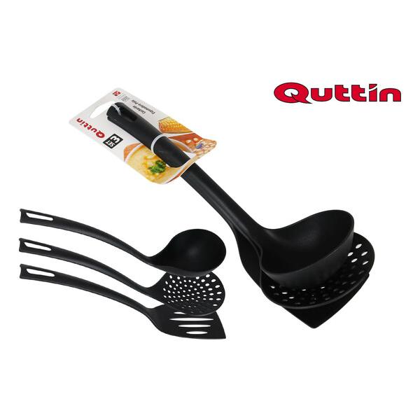 SET 3 UTENSILIOS NYLON QUTTIN NEGRO