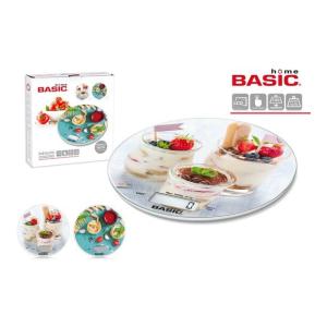 BÁSCULA COCINA DIGITAL 5KG REDONDA DECORADA BASIC HOME