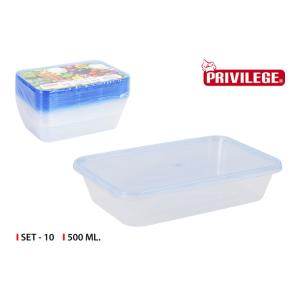 SET 10 SEMIDESECHABLES RECTANGULAR 500 ML