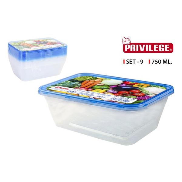 SET 9 SEMIDESECHABLES RECTANGULAR 750ML