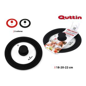 TAPA SARTÉN VIDRIO RUBBER 18/20/22CM QUTTIN - SURTIDOS