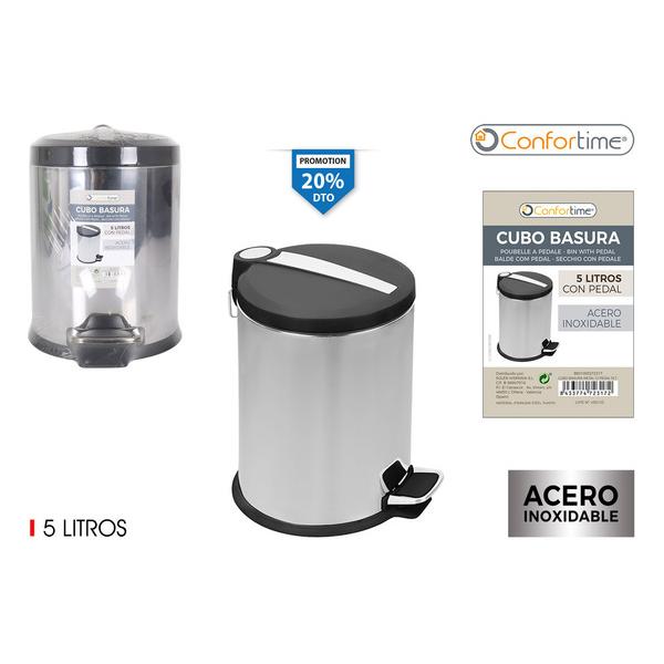 CUBO BASURA METAL C/PEDAL 5LTS CONFORTIME - imagen 3