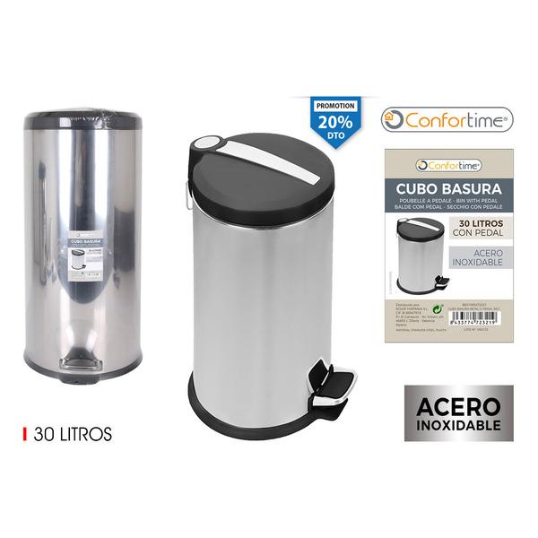 CUBO BASURA METAL C/PEDAL 30LTS CONFORTIME