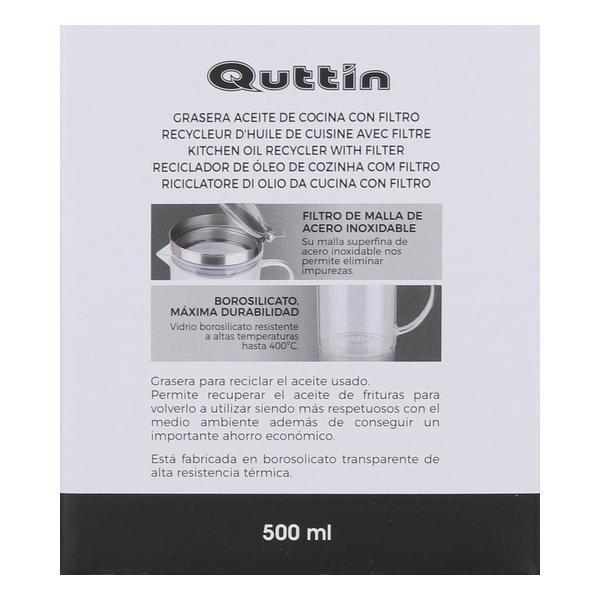 GRASERA ACEITE BOROSILICATO 500ML QUTTIN - imagen 1