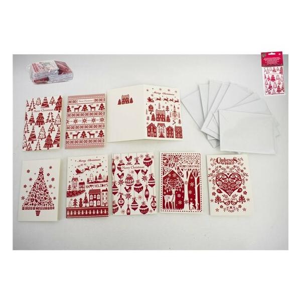 SET 8 TARJETAS NAVIDAD 9X13CM