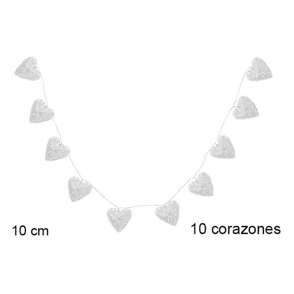 TIRA DE LUCES LED 10 CORAZONES 8CM 2AA