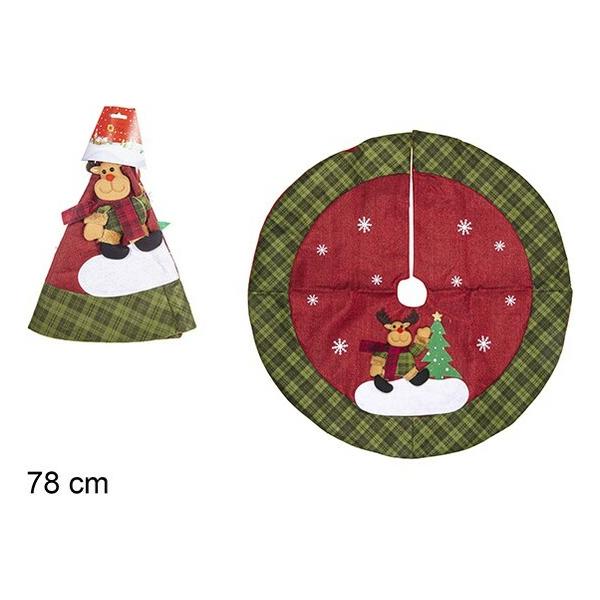 MANTA PIE ARBOL NAVIDAD DECORADO CIERVO CON ARBOL Y ESTRELLAS 78CM