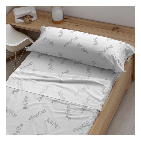 JUEGO DE SÁBANAS CON ALMOHADA Y BAJERA ESTAMPADAS 100% ALGODÓN MODELO HARRY POTTER PARA CAMA DE 180.